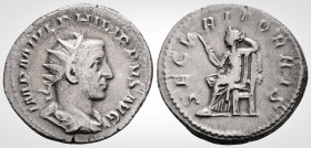 Roman Imperial
PHILIP I (244-249 AD). Rome
Antoninianus Silver (22.8 mm 4.3 g)
Obv: IMP M IVL PHILIPPVS AVG, Radiate, draped, and cuirassed bust right...
