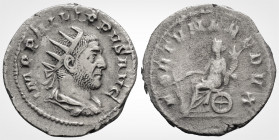 Roman Imperial
PHILIP I (247-249 AD). Rome
Antoninianus Silver (22.7 mm 3.6 g)
Obv: IMP PHILIPPVS AVG, Radiate, draped and cuirassed bust right.
Rev: ...