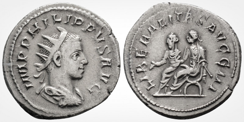 Roman Imperial
PHILIP II (247-249 AD). Rome
Antoninianus Silver (23.1 mm 3.7 g)
...