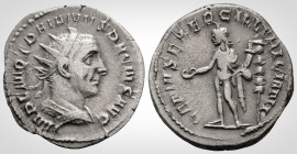 Roman Imperial
TRAJAN DECIUS (249-251 AD). Rome
Antoninianus Silver (21.9 mm 3 g)
Obv: IMP C M Q TRAIANVS DECIVS AVG, radiate and draped bust right.
R...