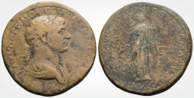 Roman Imperial 
TRAJAN (98-117 AD). Rome 
 Sestertius AE Bronze (34.8 mm 23.9 g)
Obv: IMP CAES NER TRAIANO OPTIMO AVG GER DAC P M TR P COS VI P P.
Lau...