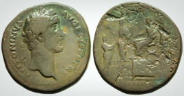 Roman Imperial
ANTONINUS PIUS (138-161 AD). Rome mint. Struck AD 145-147. 
Sestertius AE Bronze (33.1 mm, 23.3 g)
Obv: ANTONINVS AVG PIVS PP TRP , Lau...