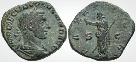 Roman Imperial
VOLUSIAN (251-252 AD). 
Sestertius, AE Bronze (29.1 mm 17.7 g).
Obv: IMP CAE C VIB VOLVSIANO AVG legend with laureate, draped and cuira...