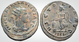 Roman Imperial
CLAUDIUS II GOTHICUS (268-270 AD). Smyrna 
Antoninianus (21.3 mm 2.9g).
Obv: IMP C M AVR CLAVDIVS AVG, draped, cuirassed and radiate bu...