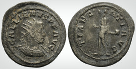 Roman Imperial
GALLIENUS (253 - 268 AD).Antioch
Antoninianus (24.5 mm 3.5).
Obv: GALLIENVS P F AVG, radiate, cuirassed bust of Gallienus right, seen f...