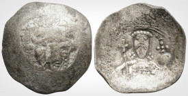 Byzantine
Alexius I Comnenus (1081-1118 AD ) Constantinople 
Debased Billon-Aspron Trachy.( 25.6 mm, 2.7 g,) .
Obv :IC - XC. Christ Pantokrator seated...