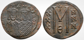 Byzantine
Michael II with Theophilus (820-829.AD ) Constantinople 
AE Follis (29.2mm., 7,86g.)
Obv: MIXAHL S ΘЄOFILOS, crowned facing busts of Michael...