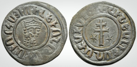 Medieval World
ARMENIA, Cilician Armenia. Royal . Levon I. (1198-1219 AD). 
AE Tank (29.5 mm 6.8 g). 
Obv: Crowned leonine head facing slightly right....