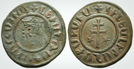 Medieval World
ARMENIA, Cilician Armenia. Royal . Levon I. (1198-1219). 
AE Tank (29.1 mm 7.1 g). 
Obv: Crowned leonine head facing slightly right.
Re...