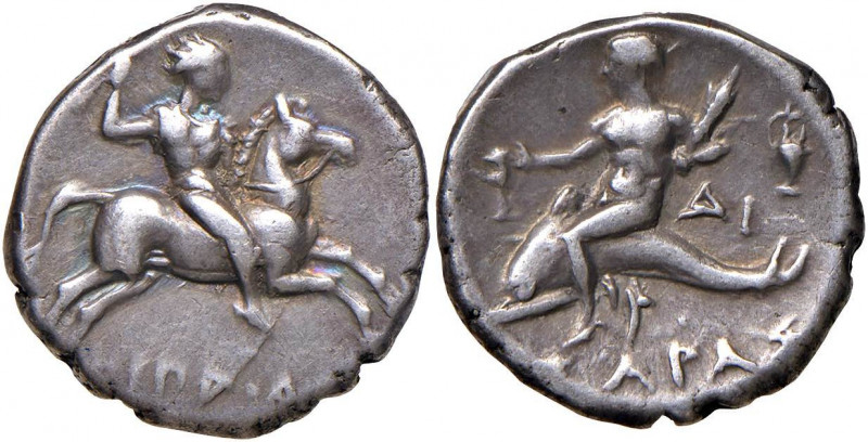 CALABRIA Taranto - Statere (circa 272-240 a.C.) Cavaliere al galoppo a d. - R/ T...
