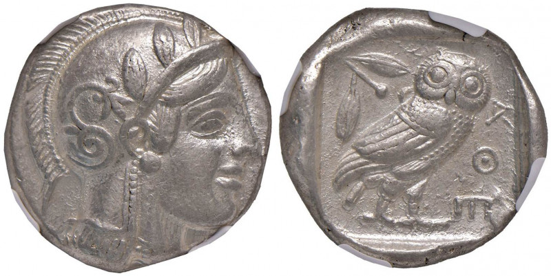 ATTICA Atene Tetradramma (455-440 a.C) Testa elmata di Atena a d. - Civetta - HG...
