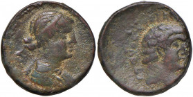 Marco Antonio - AE 18 (Chalkis) Testa a d. - R/ Busto di Cleopatra a d. - RPC 4771 AE (g 8,09) RR
BB