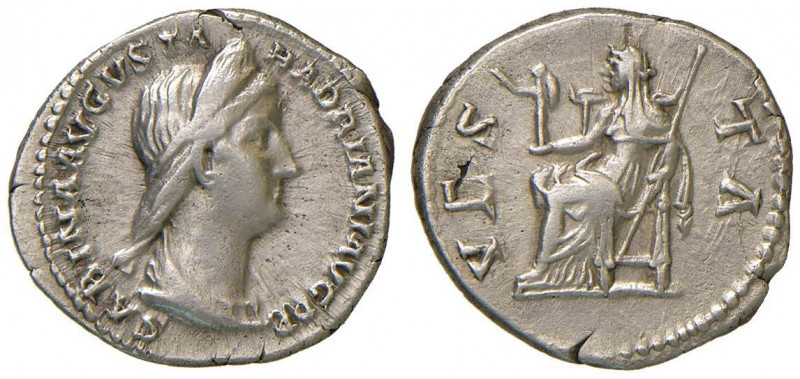 Sabina (moglie di Adriano) Denario - Busto a d. - R/ Vesta seduta a s. - RIC 410...