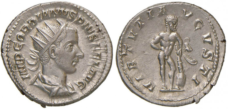 Gordiano III (238-244) Antoniniano - Busto radiato a d. - R/ Ercole stante a d. ...