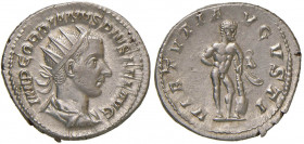 Gordiano III (238-244) Antoniniano - Busto radiato a d. - R/ Ercole stante a d. - RIC 95 AG (g 4,64) Conservazione eccezionale 
FDC