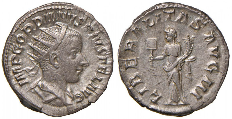 Gordiano III (238-244) Antoniniano - Busto radiato a d. - R/ La Liberalità stant...