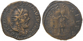 Postumo (260-268) Doppio sesterzio (Lugdunum) Busto radiato a d. - R/ L’imperatore stante a s. - cfr. RIC 106 AE (g 13,28) Sembra manchino le lettere ...