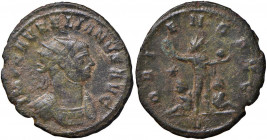 Aureliano (270-275) Antoniniano - Busto radiato e corazzato a d. - R/ Il Sole stante a s., ai suoi piedi due prigionieri - C. 234 MI (g 3,43)
BB