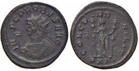 Probo (276-282) Antoniniano (Ticinum) Busto drappeggiato a s. - R/ La Concordia stante a s. - RIC 480 AE (g 4,00)
BB+