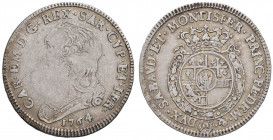 Carlo Emanuele III (1730-1773) Quarto di scudo 1764 - Nomisma 186 AG (g 8,69)
MB+