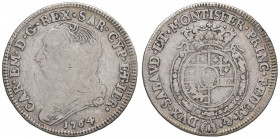 Carlo Emanuele III (1730-1773) Quarto di scudo 1764 - Nomisma 186 AG (g 8,55)
MB+