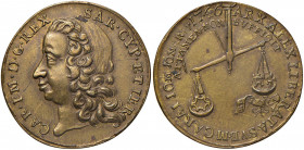 Carlo Emanuele III (1730-1773) Medaglia 1746 - UdS 6 CU (g 10,76) Minimi graffietti al R/ ma bellissimo esemplare, sottile rigatura obliqua al bordo d...
