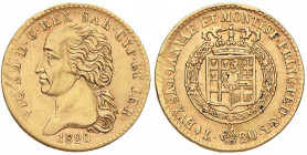 Vittorio Emanuele I (1814-1821) 20 Lire 1820 - Nomisma 512 AU R Graffietti e debolezze di conio al bordo
qSPL
