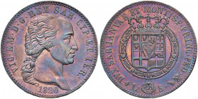 Vittorio Emanuele I (1814-1821) 5 Lire 1820 - Nomisma 519 AG R Patina artificiale
qSPL