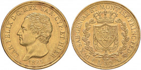 Carlo Felice (1821-1831) 80 Lire 1825 T - Nomisma 524 AU Colpo al bordo 
SPL/SPL+