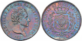 Carlo Felice (1821-1831) 5 Lire 1827 G - Nomisma 566 AG Colpetti al bordo
SPL+/qFDC