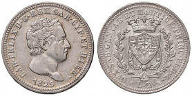 Carlo Felice (1821-1831) 2 Lire 1825 T - Nomisma 577 AG R 
qSPL