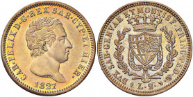 Carlo Felice (1821-1831) 2 Lire 1827 T - Nomisma 581 AG R
BB/SPL