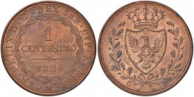 Carlo Felice (1821-1831) Centesimo 1826 T (P) - Nomisma 621 CU Minimi colpetti al bordo
FDC