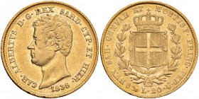 Carlo Alberto (1831-1849) 20 Lire 1838 G - Nomisma 649 AU
BB