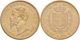 Vittorio Emanuele II (1849-1861) 20 Lire 1852 T - Nomisma 746 AU Sigillato BB+ da Giovanni Gaudenzi 
BB+