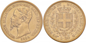 Vittorio Emanuele II (1849-1861) 20 Lire 1855 T H - Nomisma 751 AU Sigillata BB+ da Zambini Enrico
BB+