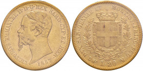 Vittorio Emanuele II (1849-1861) 20 Lire 1857 T - Nomisma 755 AU Sigillata BB+ da Giovanni Gaudenzi
BB+