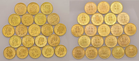 Vittorio Emanuele II (1861-1878) Lotto di 21 pezzi da 20 lire AU come da foto. Da esaminare
SPL-FDC