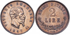 Vittorio Emanuele II (1861-1878) 2 Lire 1863 N valore - Nomisma 907 AG Lucidata
qSPL