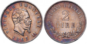 Vittorio Emanuele II (1861-1878) 2 Lire 1863 T valore - Nomisma 908 AG R Lucidata 
SPL