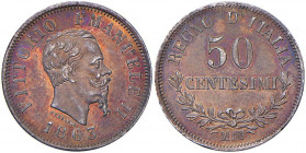Vittorio Emanuele II (1861-1878) 50 Centesimi 1863 M valore - Nomisma 925 AG
qFDC