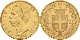 Umberto I (1878-1900) 100 Lire 1882 - Nomisma 971 AU RR Colpetti al bordo ripresi
BB+