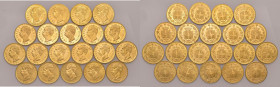 Umberto I (1878-1900) Lotto di 20 pezzi da 20 lire AU come da foto. Da esaminare
SPL-FDC