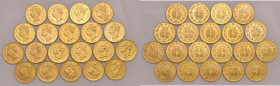 Umberto I (1878-1900) Lotto di 20 pezzi da 20 lire AU come da foto. Da esaminare
SPL-FDC