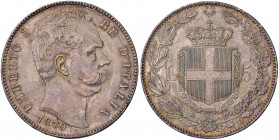 Umberto I (1878-1900) 5 Lire 1879 - Nomisma 993 AG 
SPL
