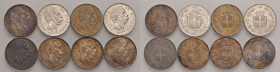 Umberto I (1878-1900) 2 Lire - AG Lotto di otto monete come da foto. Incluso il 2 lire 1885. Da esaminare
SPL-FDC