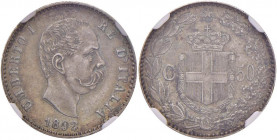 Umberto I (1878-1900) 50 Centesimi 1892 - Nomisma 1012 AG RR In slab NGC MS63 3161021-014
FDC