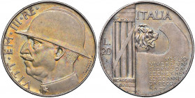 Vittorio Emanuele III (1900-1946) 20 Lire 1928 Elmetto - Nomisma 1093 AG
SPL+/qFDC