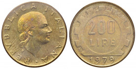 REPUBBLICA ITALIANA (1946-) 200 Lire 1979 - Nomisma 236 BR Sigillata FDC “testa pelata” da F. Cavaliere
FDC
