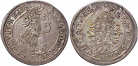 UNGHERIA Leopoldo I (1657-1705) 15 Kreuzer 1674 - AG (g 6,29) 
BB+